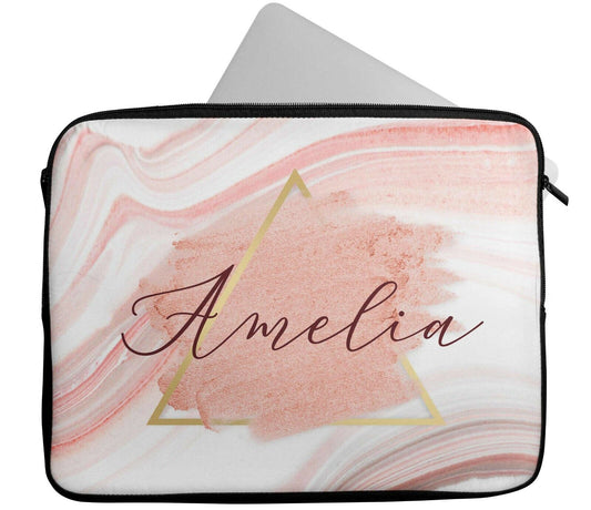 Personalised Any Name Triangle Design Laptop Case Sleeve Tablet Bag Chromebook 2