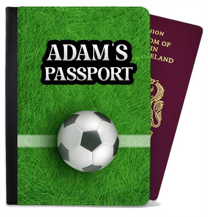 Personalised Football kids Passport Cover Holder Any Name Holiday Accessory 27