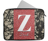 Personalised Any Name Marble Glitter Design Laptop Case Sleeve Tablet Bag 95