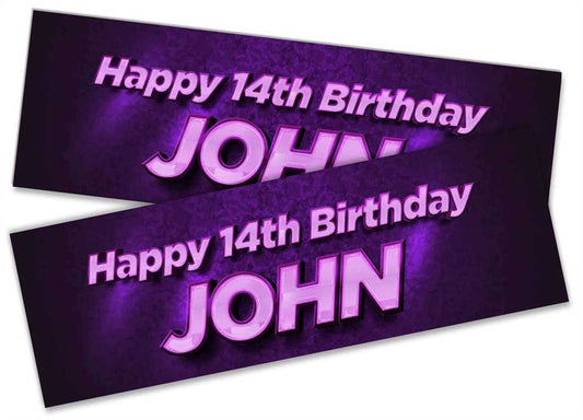 Personalised Birthday Banners Generic Design Children Kids Party Decoration 48
