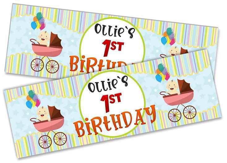 Personalised Birthday Banners Generic Design Children Kids Party Decoration 244