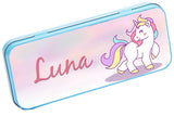 Personalised Any Name Unicorn Pencil Case Tin Children School Kids Stationary 11