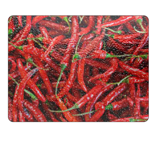 Chilli Peppers Glass Chopping Board item Gift Kitchen