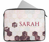 Personalised Any Name Marble Design Laptop Case Sleeve Tablet Bag 70