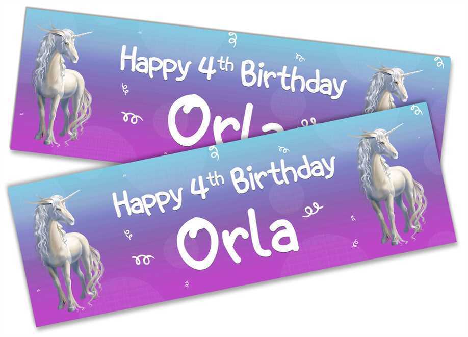 Personalised Birthday Banners Generic Design Children Kids Party Decoration 133