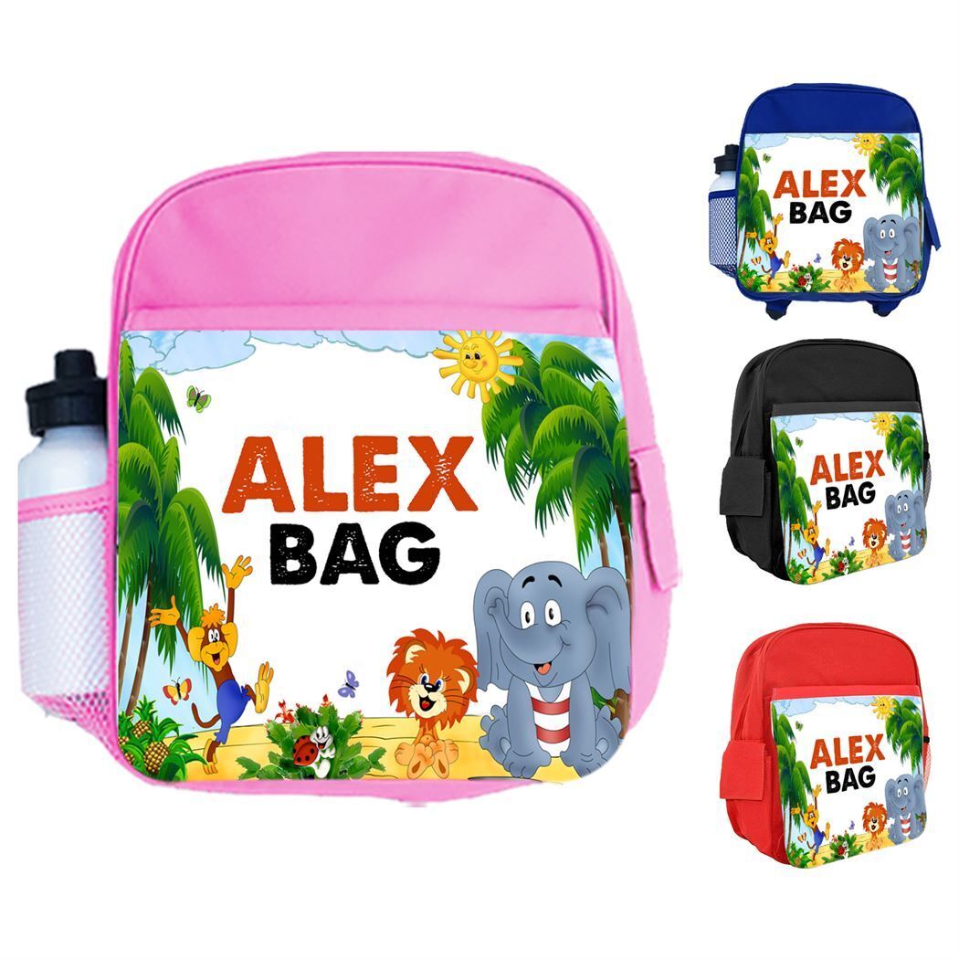 Personalised Kids Backpack Any Name Generic Design Boys Girls kid School Bag 54