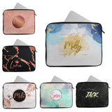 Personalised Any Name Marble Glitter Design Laptop Case Sleeve Tablet Bag 33