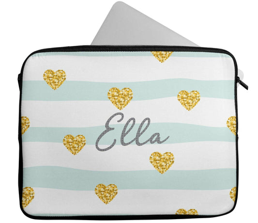 Personalised Any Name Heart Laptop Case Sleeve Tablet Bag Chromebook Gift