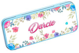 Personalised Any Name Floral Pencil Case Tin Children School Kids Stationary 20