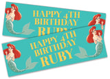 Personalised Birthday Banners Mermaid Design Children Kids Party Decoration 5