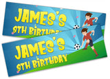 Personalised Birthday Banners Football Design Children Kids Party Decoration 56