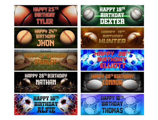 Personalised Birthday Banners Football Design Children Kids Party Decoration 126