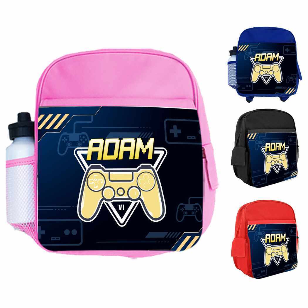 Personalised Kids Backpack Any Name Gaming Boys Girls Children School Bag 4