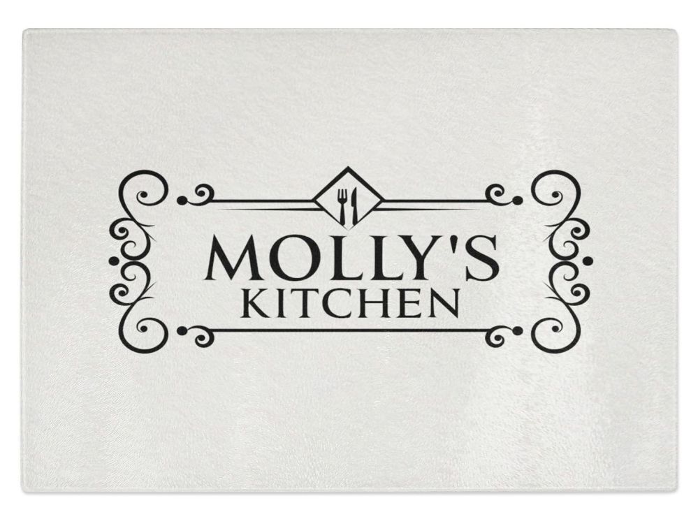 Personalised Any Name Kitchen Glass Chopping Board Item Gift 12