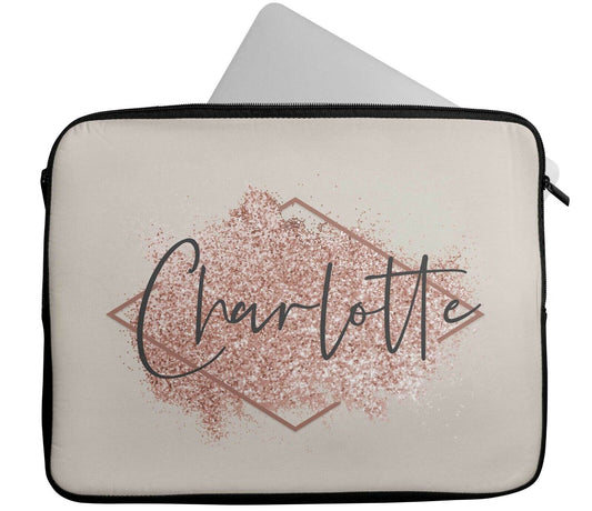 Personalised Any Name Glitter Design Laptop Case Sleeve Tablet Bag Chromebook 4