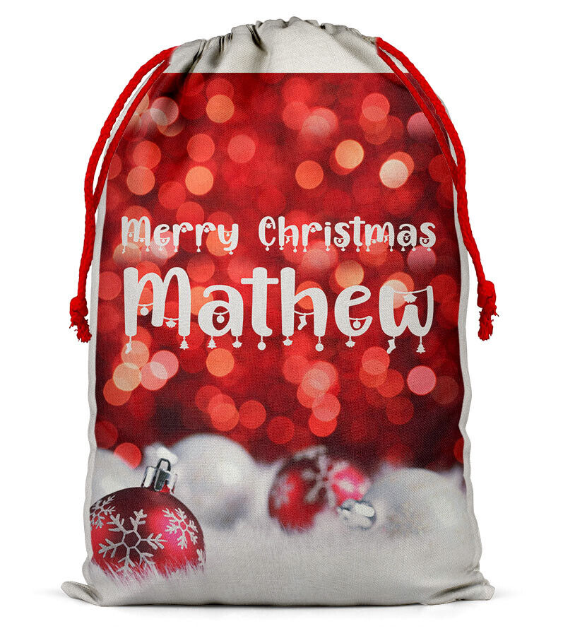 Personalised Christmas Sack Santa Bag Xmas Boy Girl Gift Stocking Bag 1