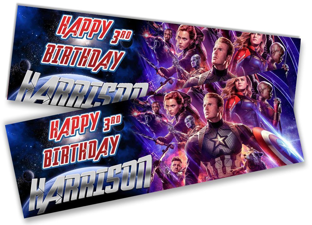 Personalised Birthday Banners Super Hero Design Children Kid Party Decoration 71