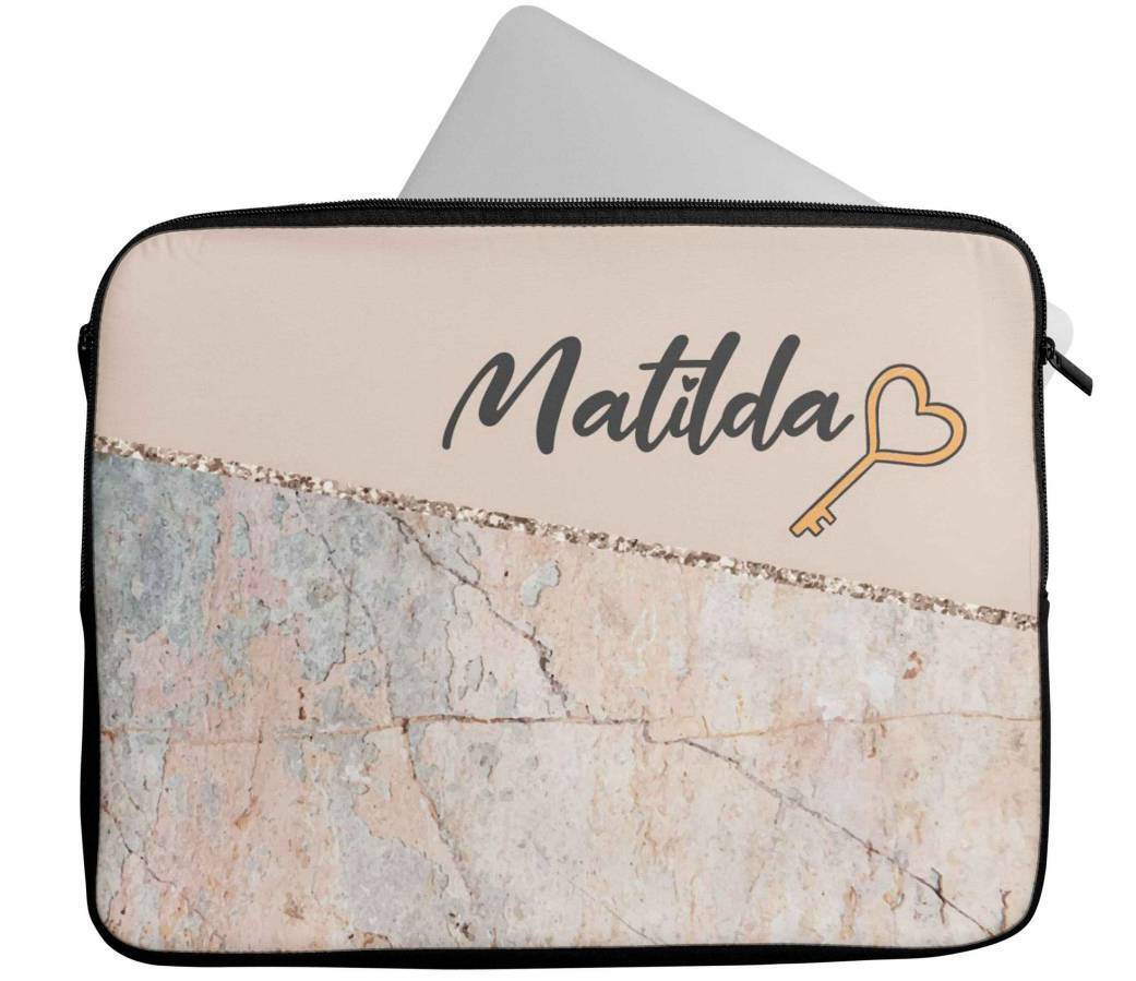 Personalised Any Name Marble Design Laptop Case Sleeve Tablet Bag 70