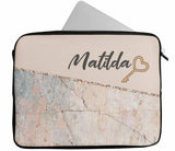 Personalised Any Name Marble Design Laptop Case Sleeve Tablet Bag 70
