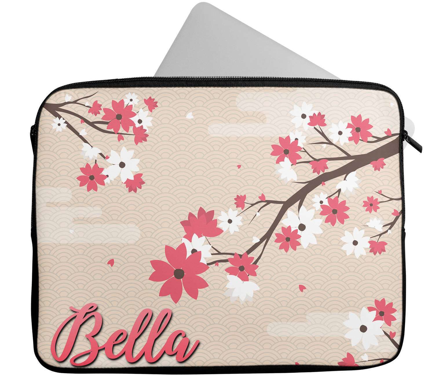 Personalised Any Name Floral Design Laptop Case Sleeve Tablet Bag 28