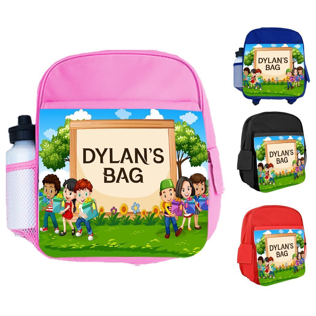 Personalised Kids Backpack Any Name Generic Design Boys Girls kid School Bag 53