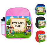 Personalised Kids Backpack Any Name Generic Design Boys Girls kid School Bag 53