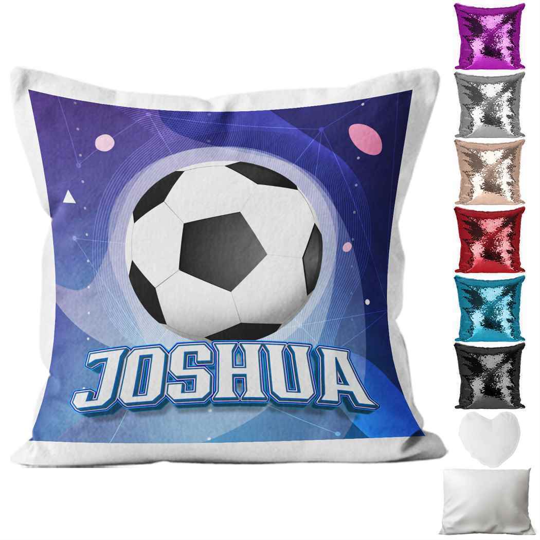 Personalised Cushion Football Sequin Cushion Pillow Printed Birthday Gift 14