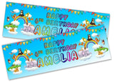 Personalised Birthday Banners Generic Design Children Kids Party Decoration 116