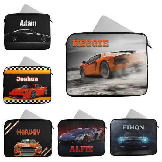 Personalised Any Name Car Design Laptop Case Sleeve Tablet Bag 36