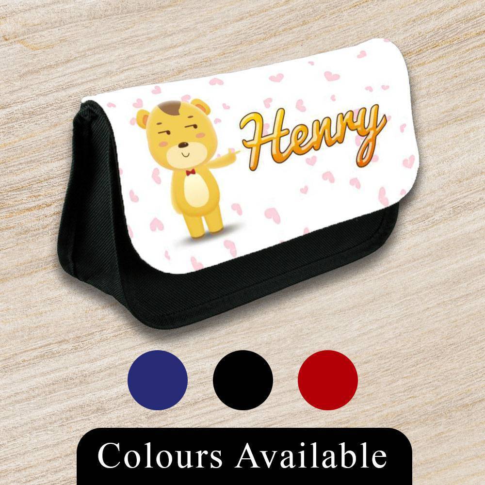 Personalised Pencil Case Animal Girls Boys Stationary Kids School Bag 8