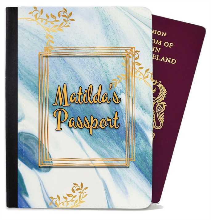 Personalised Marble Children Passport Cover Holder Any Name Holiday Accessory 30