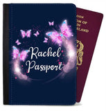 Personalised Butterfly kids Passport Cover Holder Any Name Holiday Accessory 26