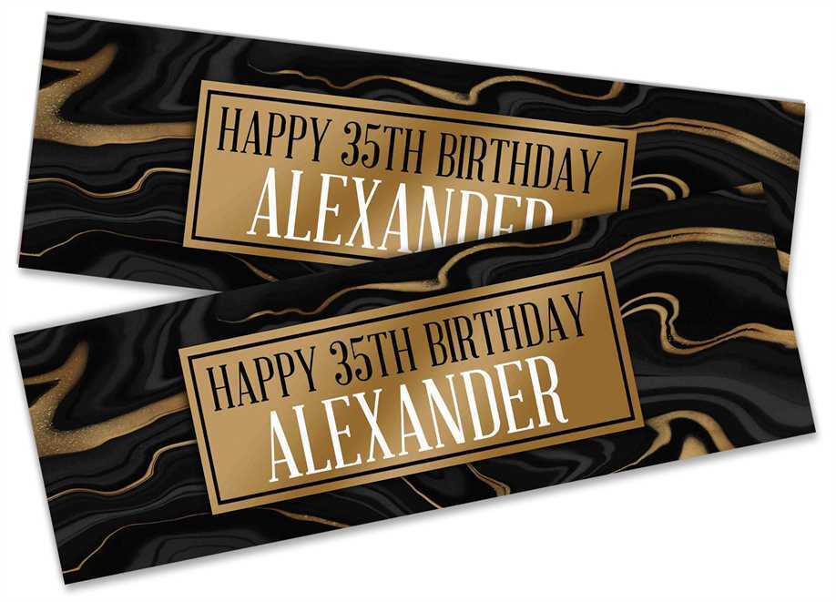 Personalised Birthday Banners Marble Design Adult Kids Party Decoration 52