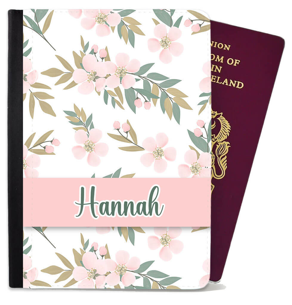 Personalised Floral Children Passport Cover Holder Any Name Holiday Accessory 1