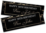 Personalised Birthday Banners Marble Design Adult Kids Party Decoration 52