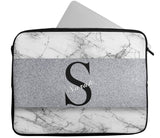 Personalised Any Name Marble Glitter Design Laptop Case Sleeve Tablet Bag 107