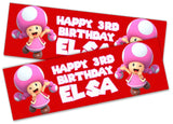 Personalised Birthday Banners Mario Design Children Kids Party Decoration 4