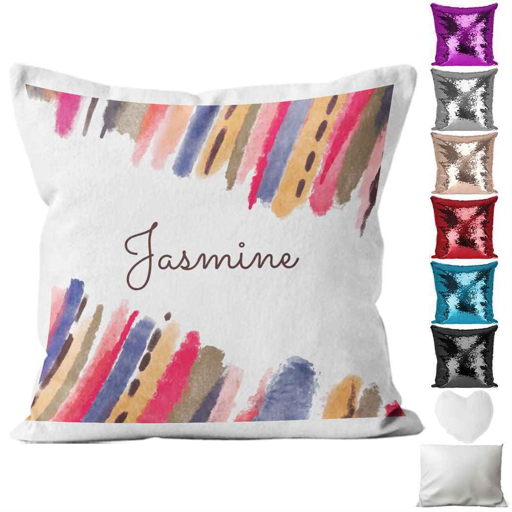 Personalised Cushion Abstract Sequin Cushion Pillow Printed Birthday Gift 30