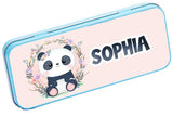 Personalised Any Name Panda Pencil Case Tin Children School Kids Stationary 19