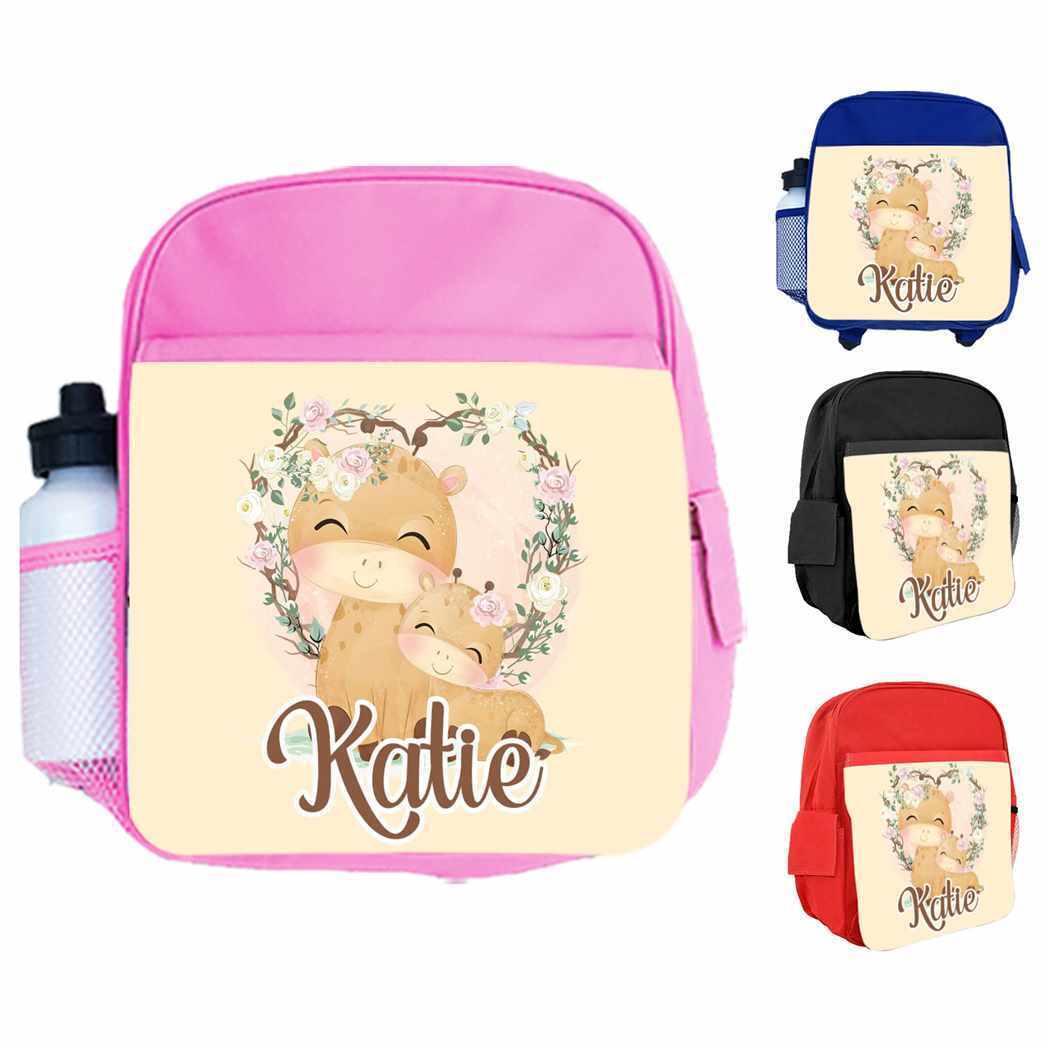 Personalised Kids Backpack Any Name Animal Design Boys Girls kid School Bag 20