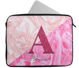 Personalised Any Name Marble Glitter Design Laptop Case Sleeve Tablet Bag 107