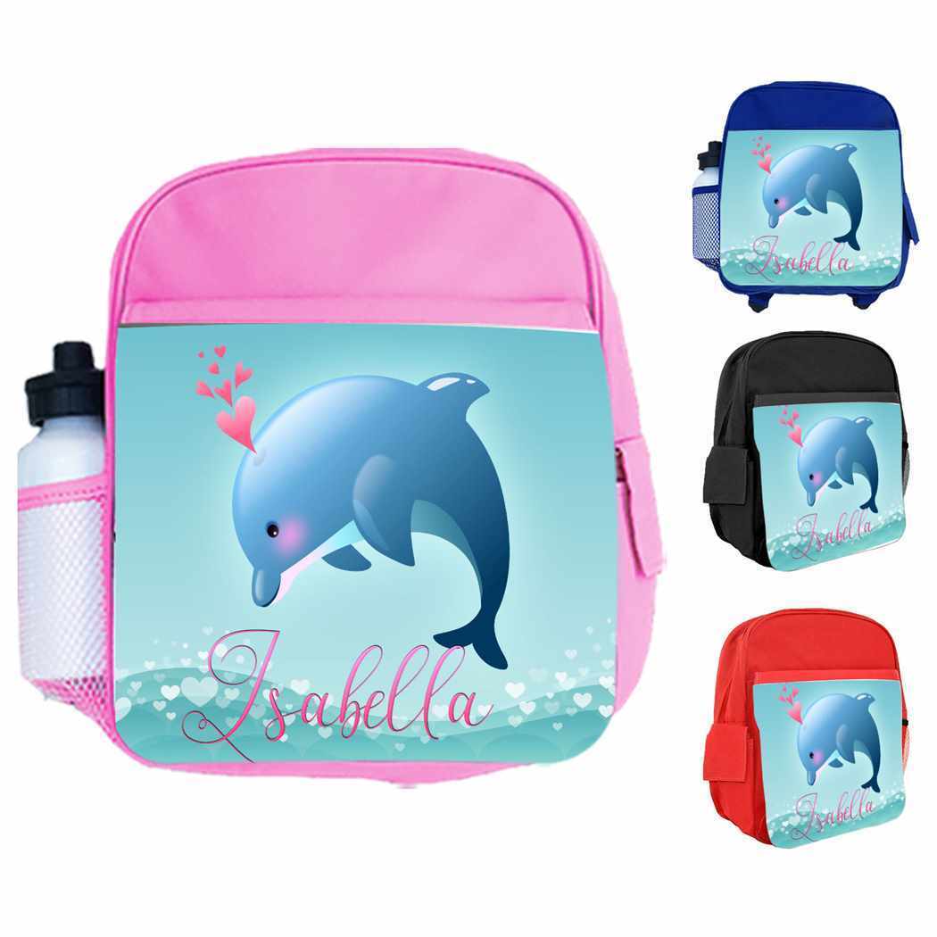 Personalised Kids Backpack Any Name Fish Design Boys Girls kids School Bag 11