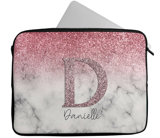 Personalised Any Name Glitter Design Laptop Case Sleeve Tablet Bag Chromebook 32