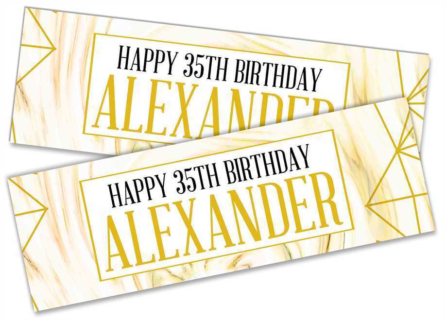 Personalised Birthday Banners Marble Design Adult Kids Party Decoration 52