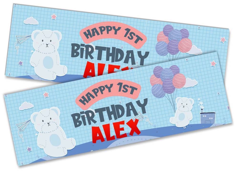 Personalised Birthday Banners Generic Design Children Kids Party Decoration 251