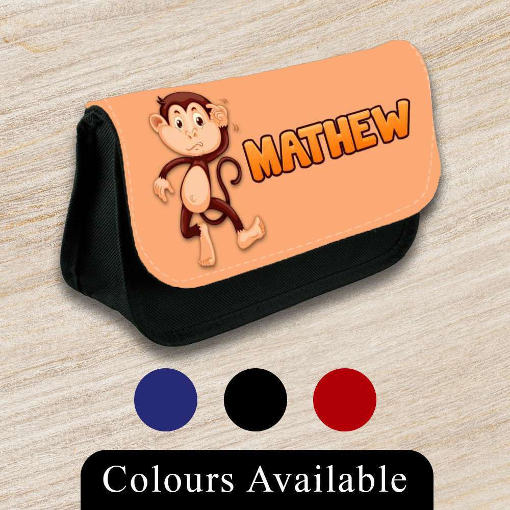 Personalised Pencil Case Jungle Girls Boys Stationary Kids School Bag 6