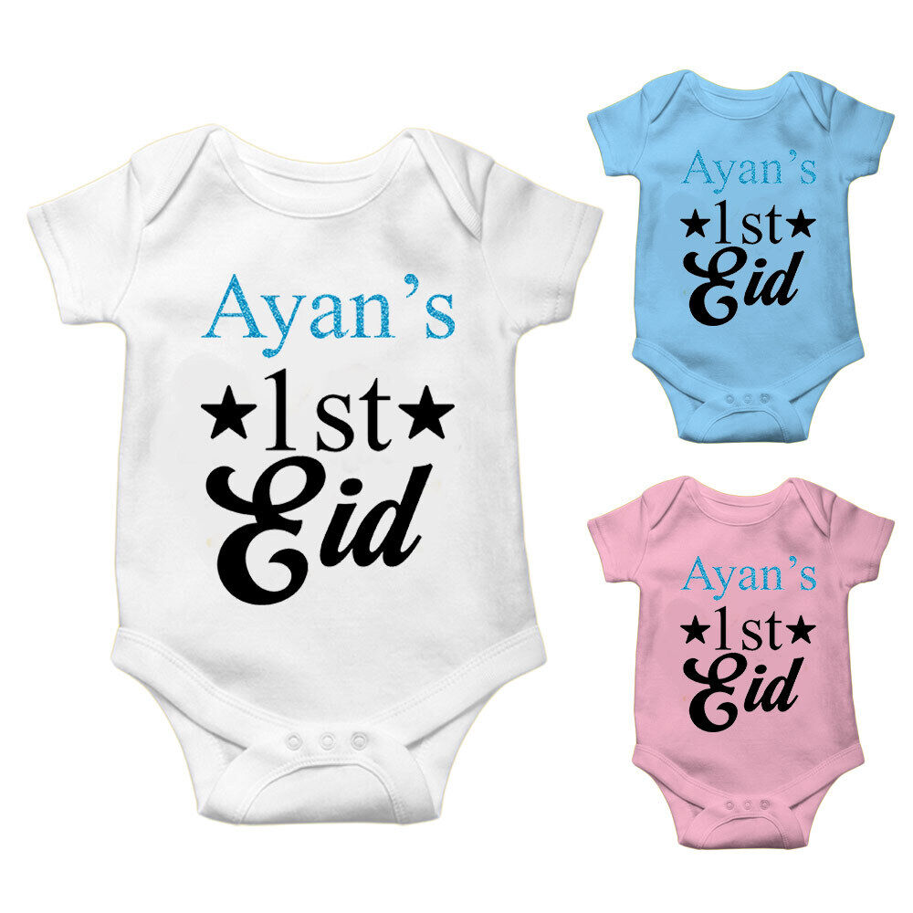 Personalised Eid Baby Vest Baby grow Little baby body suit 1