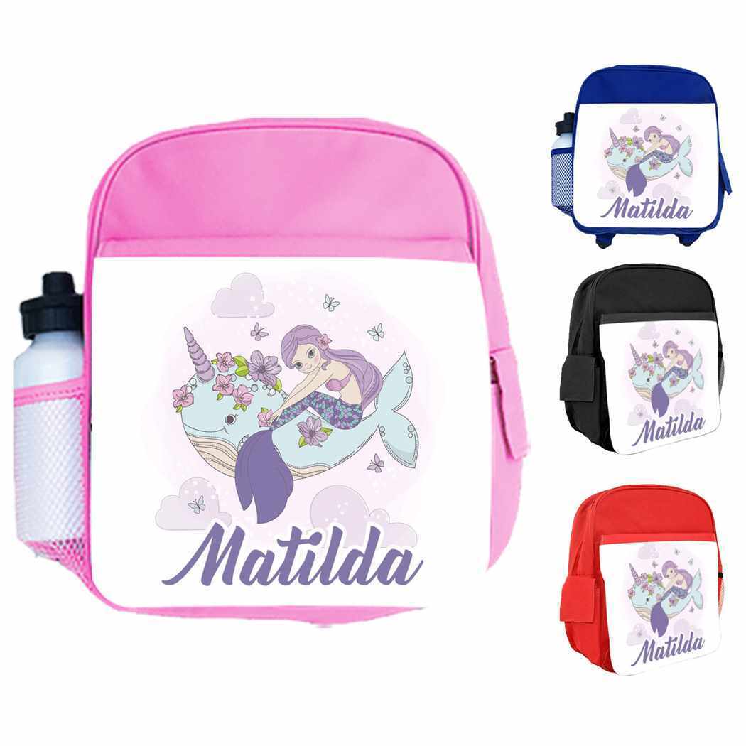 Personalised Kids Backpack Any Name Fish Design Boys Girls kids School Bag 11