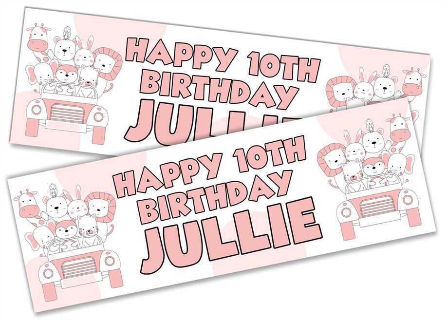 Personalised Birthday Banners Generic Design Children Kids Party Decoration 43