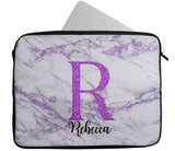 Personalised Any Name Marble Glitter Design Laptop Case Sleeve Tablet Bag 107